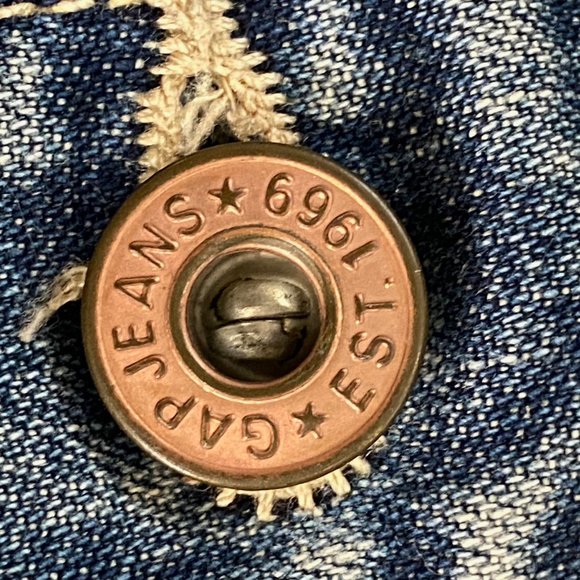 Vintage Y2k Gap Dark Wash Denim Trucker Jacket - Picture 11 of 13